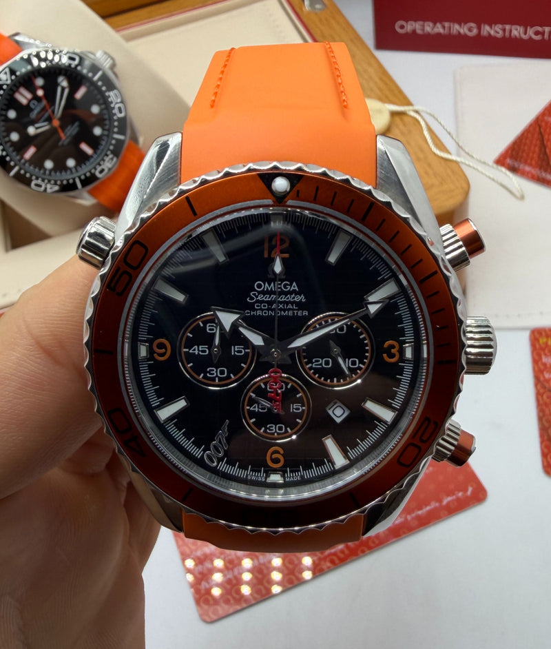 Omega Planet Ocean 007 Co-Axial Master Chronometer - 45,5mm Aço - Puls. Borracha