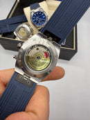 Vacheron Constantin Overseas Dual Time Aço 41mm, Mostrador Azul
