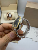 Bvlgari Serpenti Tubogas 01 Volta 35mm Aço/Dourado Mostrador Preto