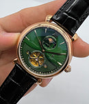Vacheron Constantin Fases da Lua Turbilhão Aço/Rose 42mm, Mostrador Verde