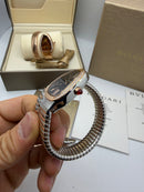 Bvlgari Serpenti Tubogas 01 Volta 35mm Aço/Rose Mostrador Preto - Cravejado