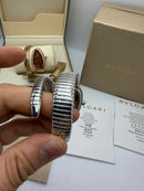 Bvlgari Serpenti Tubogas 01 Volta 35mm Aço Mostrador Cinza - Cravejado