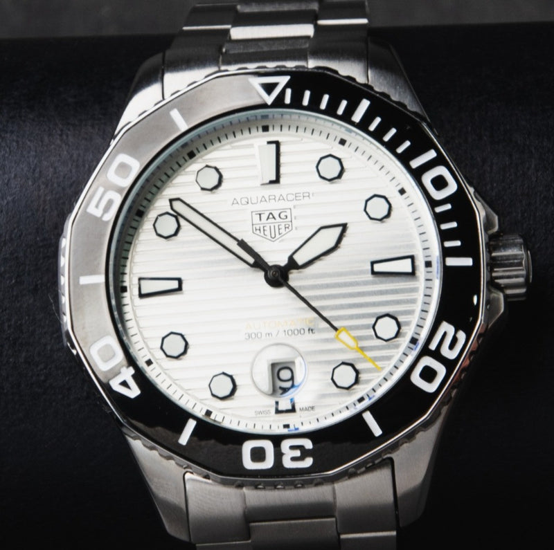 Tag Heuer Aquarecer 300, 43mm, Aço, Mostrador Cinza Bezel Preto