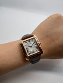 Cartier Relógio Tank Française Aço/Rose 39mm/36mm - Couro