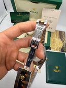 Rolex Date-Just 41mm/36mm Aço/Dourado, Mostrador Prata, Luneta Canelada