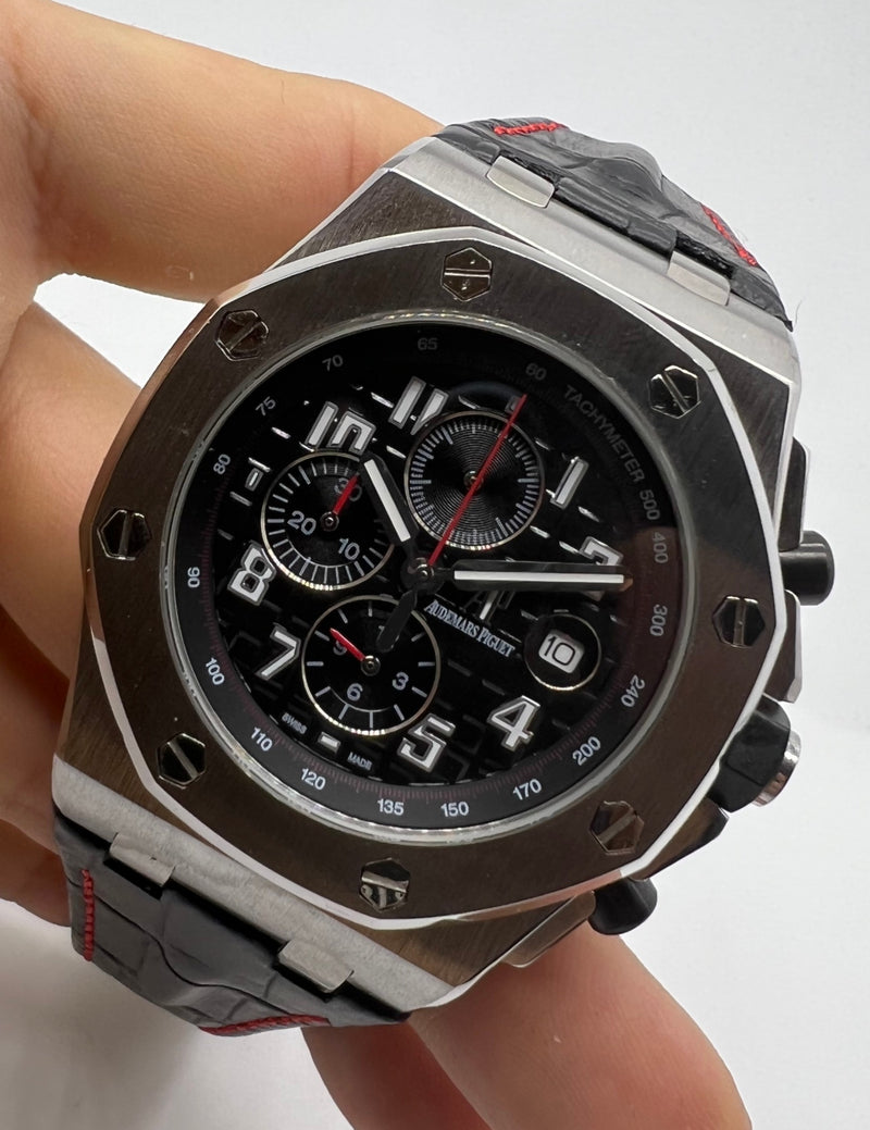 Audemars Piguet Royal Oak Offshore 44mm Mostrador Preto Bezel Aço