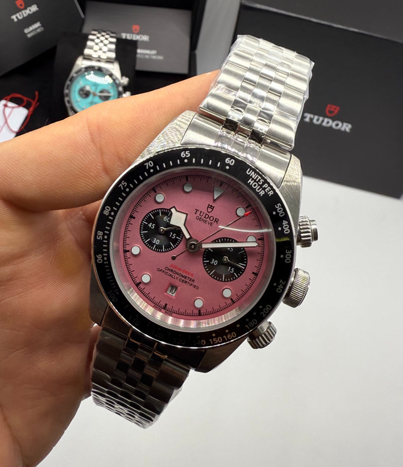 Tudor Black Bay Chrono Aço 41mm, Mostrador Rosa - Jubilee