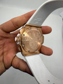 Hublot King Power 48mm Aço/Rose, Mostrador Branco Miame