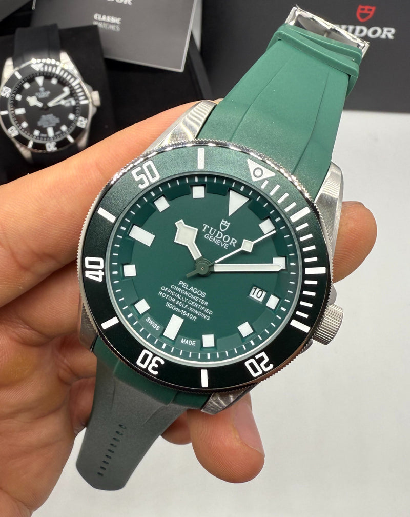 Tudor Pelagos Aço 41mm, Mostrador Verde - Borracha
