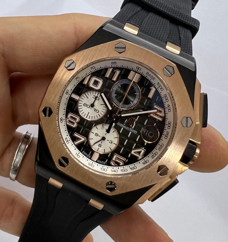 Audemars Piguet Royal Oak Offshore 44mm Mostrador Preto Bezel Aço