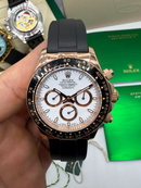 Rolex Daytona 40mm Dourado Mostrador Branco Luneta Preta