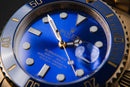 Rolex Submariner Date 41mm Dourado Mostrador Azul Luneta Azul