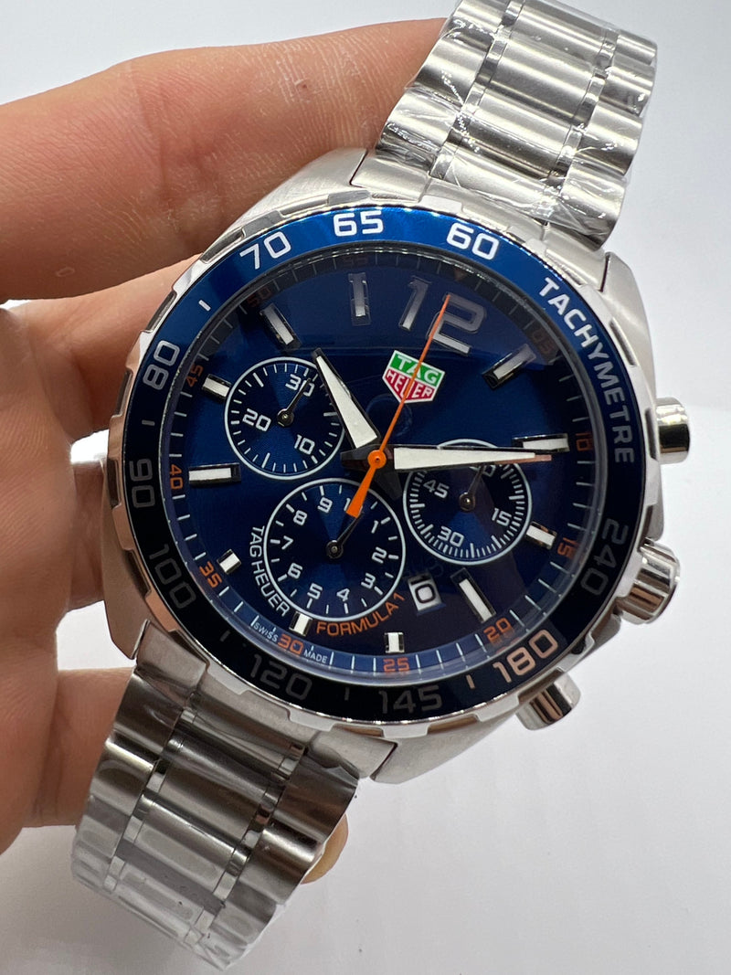 TAG Heuer F1 Cronometro 44mm Aço Mostrador Azul