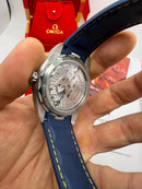 Omega Seamaster Aqua Terra 41 mm, Aço - Azul - Bracelete de Borracha - CLONE
