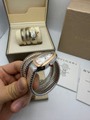 Bvlgari Serpenti Tubogas 02 Voltas 35mm Aço/Rose Mostrador Prata