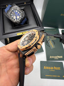 Audemars Piguet Royal Oak Offshore 44mm Mostrador Preto Bezel Aço/Rose