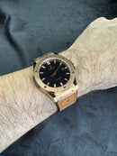 Hublot Classic Fusion 45mm Aço Rosê Mostrador Preto Puls. Couro com Borracha