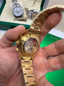 Rolex Daytona 40mm Aço Dourado, Mostrador Branco