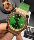 Hublot Classic Fusion 45mm Aço/Rose, Mostrador Verde