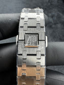 Audemars Piguet Royal Oak 41mm Aço Mostrador Preto Bezel Aço Pulseira Aço