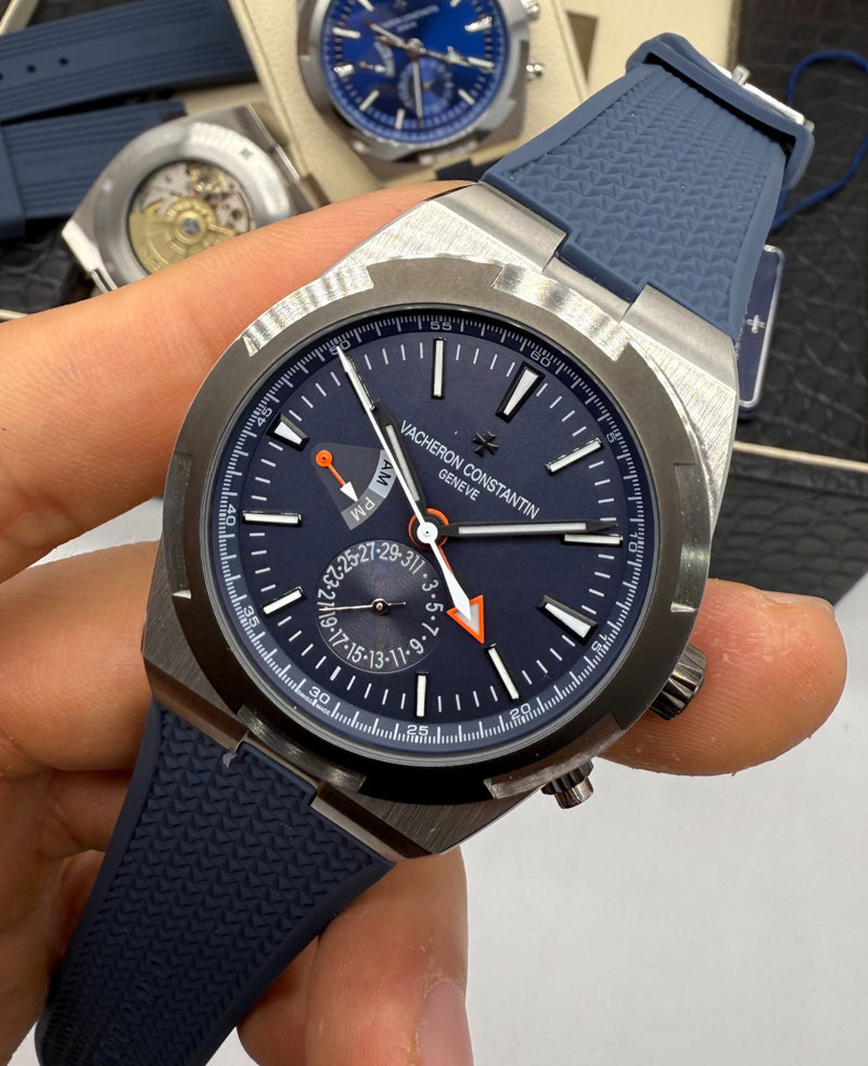 Vacheron Constantin Overseas Dual Time Aço 41mm, Mostrador Azul