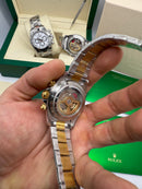 Rolex Daytona 40mm Aço/Dourado, Mostrador Branco