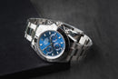 Rolex Daytona 40mm Aço Mostrador Azul Luneta Aço Pulseira Oyster