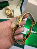 Rolex Day-Date Presidente 40mm Dourado Mostrador Prata