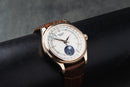 Rolex Cellini Moonphase Rosé 39mm Mostrador Branco Luneta Canelada