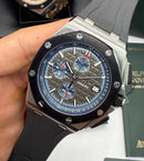 Audemars Piguet Royal Oak Offshore 44mm Mostrador Cinza  Bezel Aço