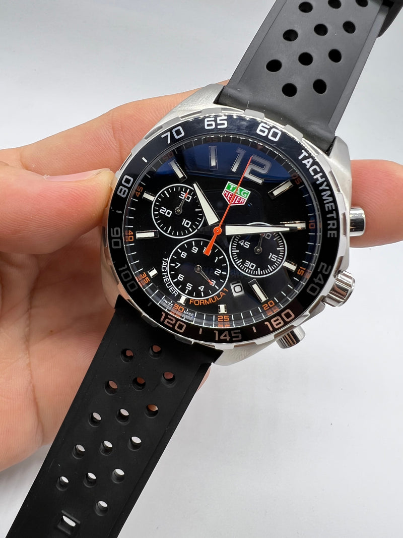 Tag Heuer F1 Cronometro 42mm Aço Mostrador Preto