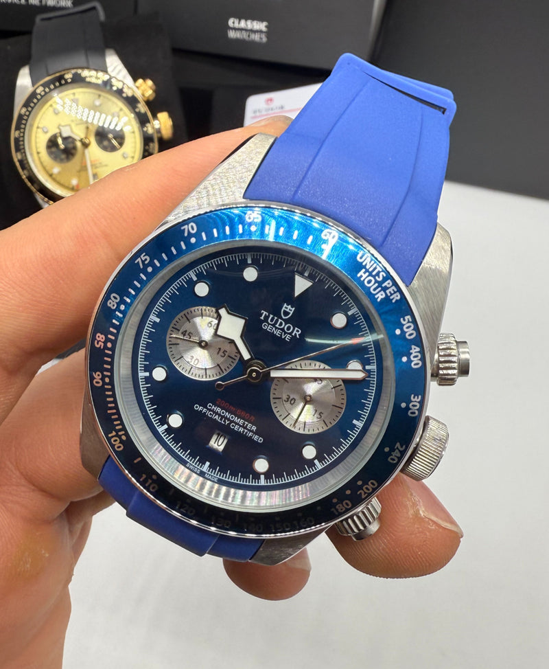 Tudor Black Bay Chrono 41mm, Mostrador Azul - Borracha