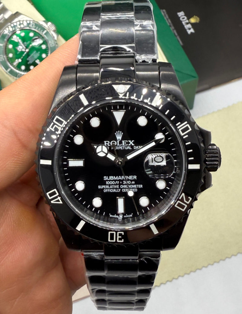 Rolex Submariner Date 41mm Aço/OxBlack Mostrador Preto Luneta Preta Puls. Oyster