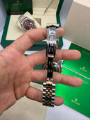 Rolex Date-Just 31mm/36mm Aço/Dourado, Mostrador Verde, Luneta Canelada