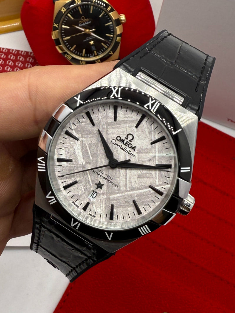 Omega Constellation 41mm Aço Puls. Couro