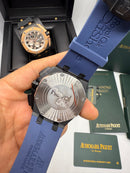 Audemars Piguet Royal Oak Offshore 44mm Mostrador Azul Bezel Aço