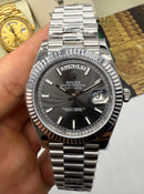 Rolex Day-Date Presidente 40mm Aço 904L- Mostrador Cinza - CLONE
