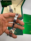 Rolex Datejust Aço/Rose 36mm/31mm, Most. Marrom Cravejado, Puls. Jubilee - CLONE