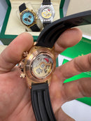 Rolex Daytona 40mm Dourado Mostrador Marrom, Luneta Preta