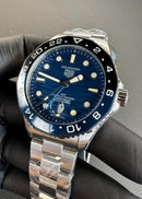 Tag Heuer Aquarecer GMT 43mm Aço, Mostrador Azul Luneta Preto/Azul