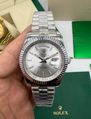 Rolex Day-Date Presidente 40mm Aço Mostrador Prata