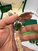 Rolex Date-Just 31mm/36mm Aço/Dourado, Mostrador Azul, Luneta Canelada