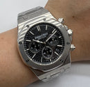 Audemars Piguet RoyalOak 41mm Aço Mostrador Preto Bezel Aço Pulseira Aço