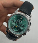 Patek Phillippe Fases da Lua 42mm Aço, Pulseira Couro