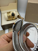 Bvlgari Serpenti Tubogas 02 Volta 35mm Aço/Dourado Mostrador Prata - Cravejado