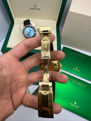 Rolex Daytona 40mm Dourado Mostrador Ice Blue Luneta Preta