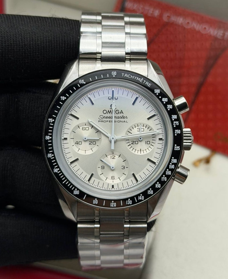 Omega Speedmaster Moonwhacth Profissional 42mm Aço Mostrador Branco