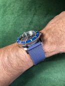 Breitling Superocean Aço 44mm Mostrador Azul Bisel Azul Pulseira Borracha Azul