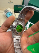 Rolex Oyster Perpetual 36mm/41mm Aço Mostrador Roxo Luneta Baulada