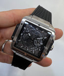 Hublot Square Bang Aço 44mm, Mostrador Preto Esqueleto